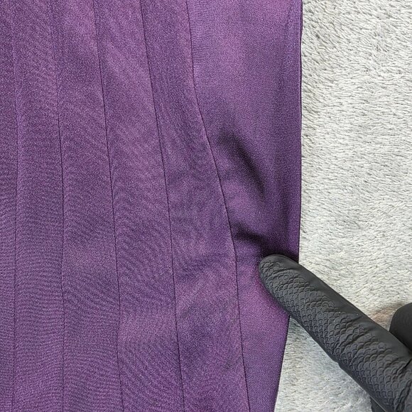 Michael Kors Shirt Womens Size 10 Purple Pleated Short Sleeve Tunic Dressy Top - Picture 6 of 13